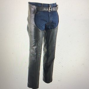 Xelement Black Leather Biker Chaps Size 38     H115
